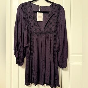 Free People Rich Plum Lace top